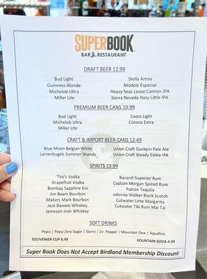 Drinks Menu