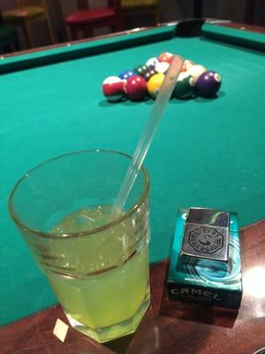 Pool, smokes, and a Midori Sour. Perfect evening.