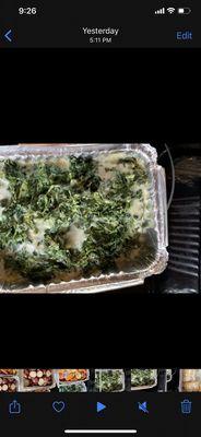 Creamed spinach