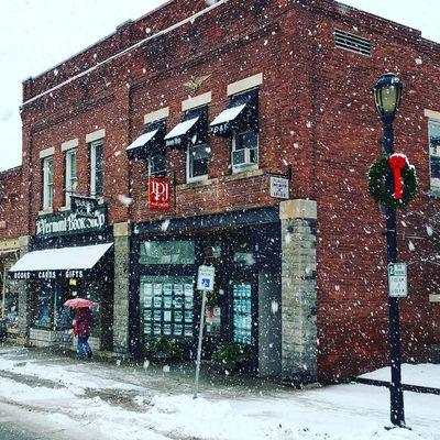 A typical snow-fall at our charming downtown storefront