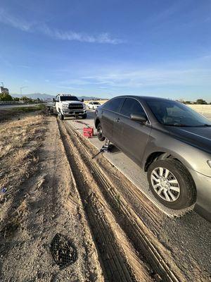 Tire change in Jurupa Valley, California