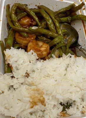 Shrimp with string beans