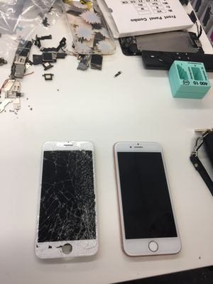 Before and after! Definitely was not expecting him to be able to repair my phone after the hits it took, but he did! And it works perfectly!