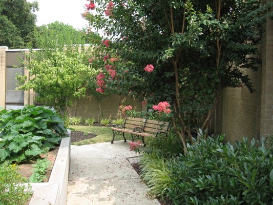 Pathways and benches are placed throughout our garden and grounds for residents and their visiting family members to enjoy.