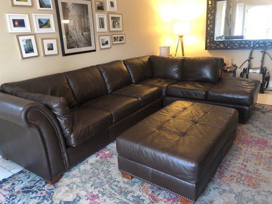 Leather sectional