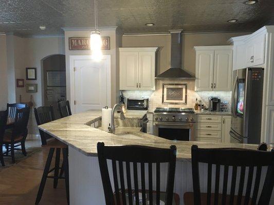 Painted kitchen walls and cabinets