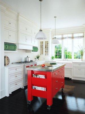 The Gourmet Island from Canadel is such a versatile showstopper! Kitchen island...Prep, Serving, Homework Station! www.habeggerfurniture.com