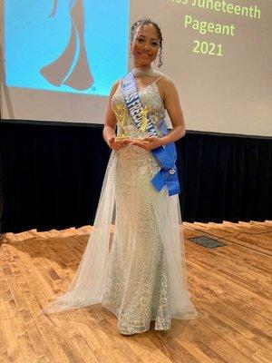 Miss Juneteenth pageant, 1st runner up and Best Evening gown.