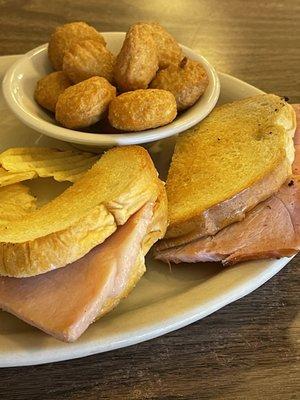 Grilled ham and cheese, Corn Nuggets