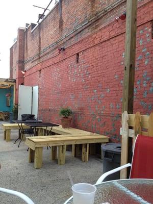 Redone sitting area outside on the patio/courtyard