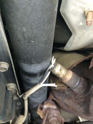 Damaged oxygen sensor, from driveshaft