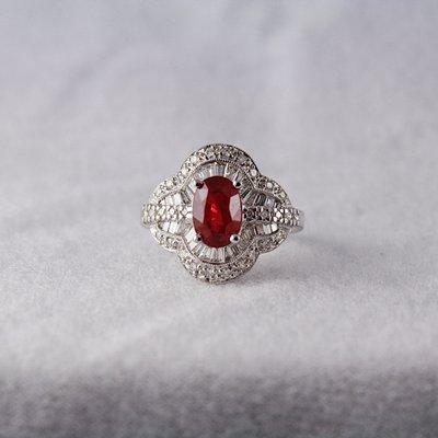 Art Deco Style Ruby and Diamond Ring