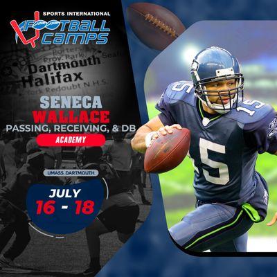 QB, WR, & DB Academy featuring former NFL QB Seneca Wallace. For athletes ages 7-18.