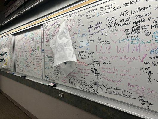 retired teacher's old classroom whiteboard :( rip