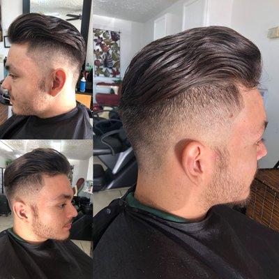 Pompadour fade.