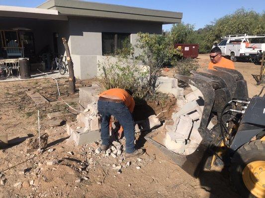 Residential wall demo