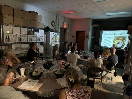 The presentation during a food fermentation class.