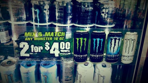 Monster 16oz 2 for $4