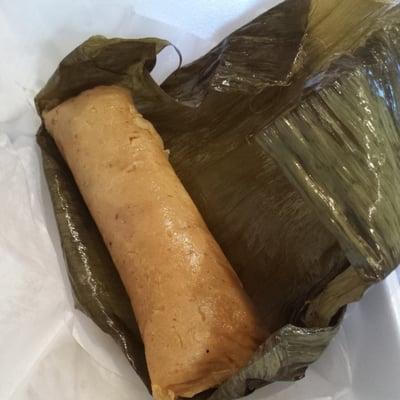 Chicken tamale is delicious with a heavenly masa.