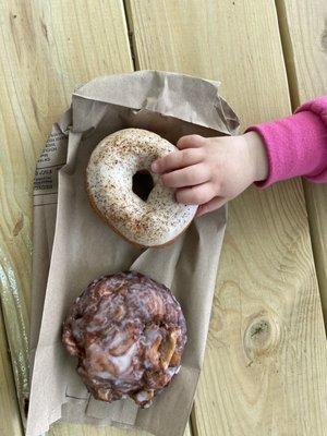 Cake doughnuts and apple fritter