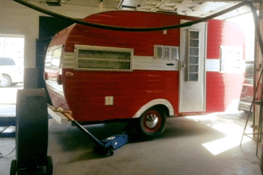 Sometimes at Grabb Motors we even replace a wheel bearing on a 1950's camper.