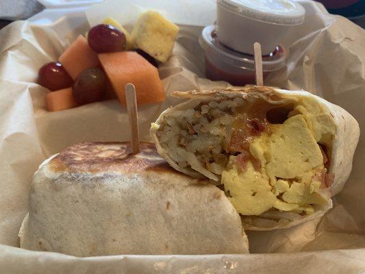 The breakfast burrito with bacon is a favorite!