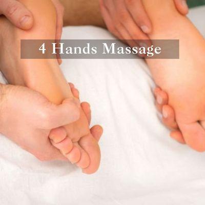 Two professional massage therapists simultaneously massaging you for maximum relaxation and benefit.