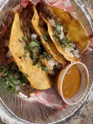 Birria tacos w consommé