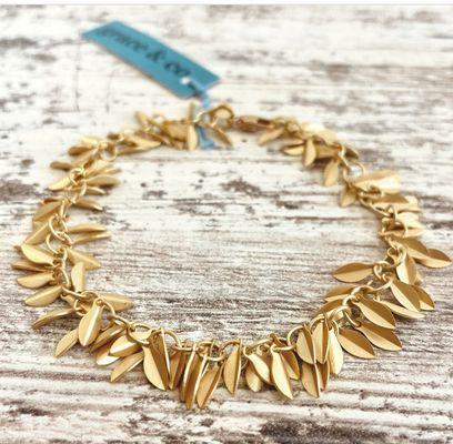 gold leaf bracelet adjustable