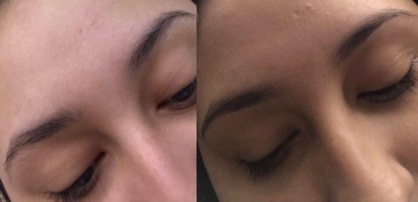 Before and after eyebrows love love love Rosie!