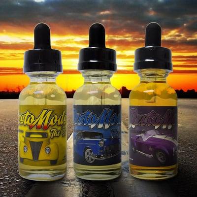 Sold in Stores ONLY Resto Mods E-Liquid by Boosted Pineapple Apple Pie Blueberry Cream Guava Pastry