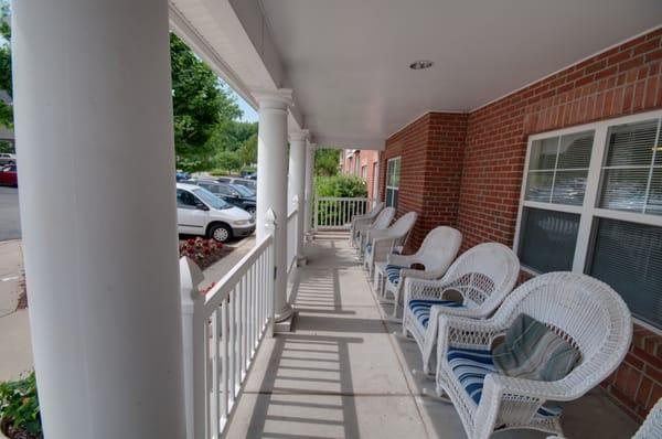 Relax outside in our rocking chairs