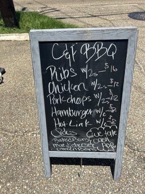 BBQ Menu