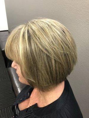 Partial highlight and beautiful bob