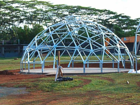 Steel and wood frame domes