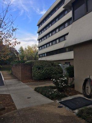 Winter view and loading dock for furniture