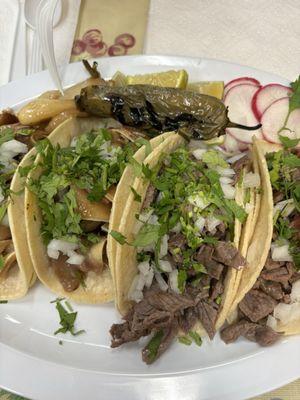 pig ears and carne cecina tacos