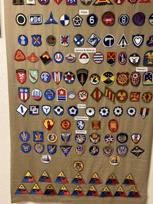 Nice display of unit insignia patches.