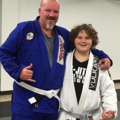 Lol my son and I after my first lesson. That was pretty rough on the old man. (I'm 56)