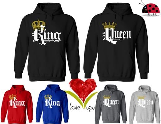 King & Queen couple matching hoodies Wholesale