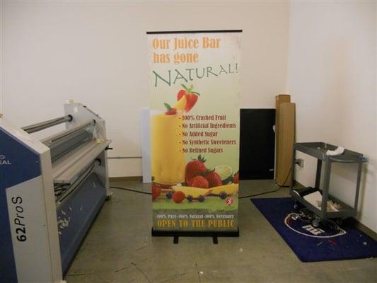 Banner stands - great for displaying your product, comes in many sizes