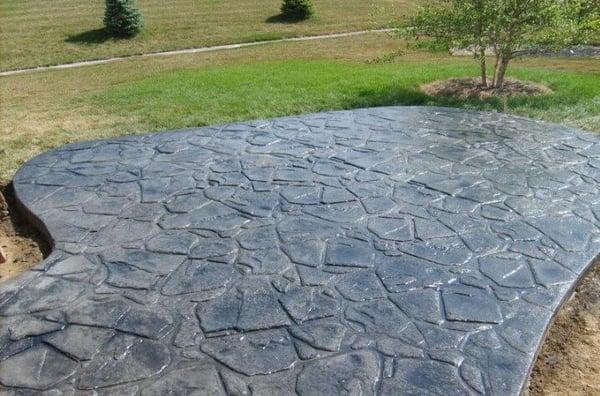 random stamped concrete patio