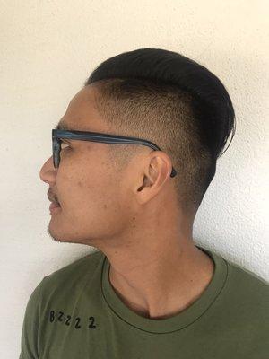 Pompadour, tapered, fades