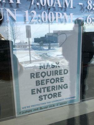 Mask required before entry, while ordering, until seated, and when leaving your table for restroom or to outside.