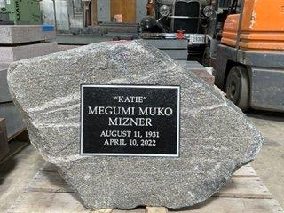 Our beautiful Boulder (headstone),  Milano did an amazing job