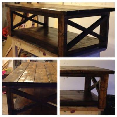 Rustic cross coffee table