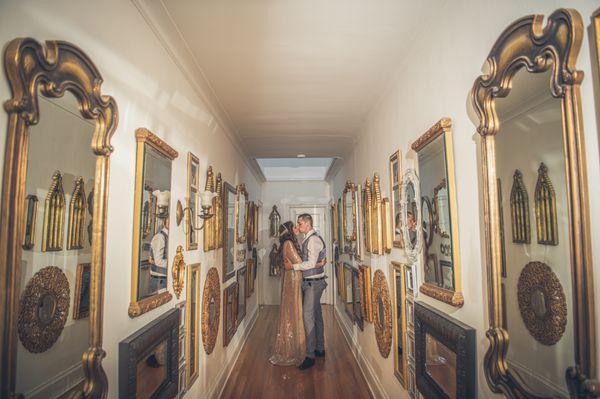 In the hall of mirrors at Thornewood Castle