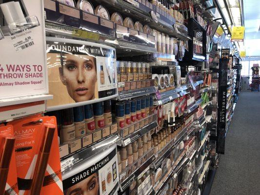 A wide selection of cosmetics.