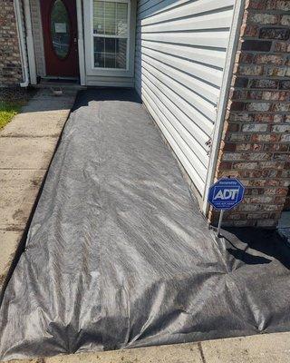 Weeded, Dug Edge, Sprayed, Fabric Placed