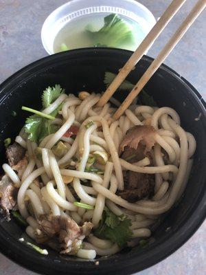 Crisy pork and beef rice noodle